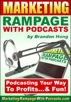 Ebook cover: Marketing Rampage With Podcasts
