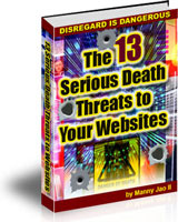 Ebook cover: The 13 Serious Death Threats to Your Websites