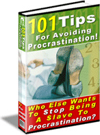 Ebook cover: 101 Tips For Avoiding Procrastination!