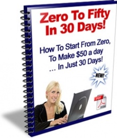 Ebook cover: Zero To Fifty In 30 Days!