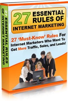 Ebook cover: 27 Essential Rules of Internet Marketing