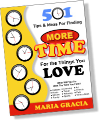 Ebook cover: 501 Tips and Ideas For Finding MORE TIME