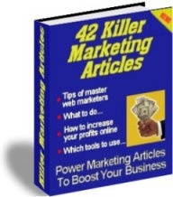 Ebook cover: 42 Killer Marketing Articles