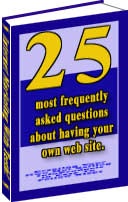 Ebook cover: 25 Most Frequently asked questions on being a web master