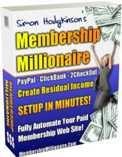 Ebook cover: Membership Millionaire software to create a membership site