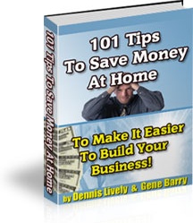 Ebook cover: 101 Tips To Save Money At Home