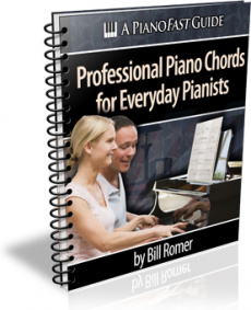 Ebook cover: Learn To Play Professional Piano Chords Faster And Easier